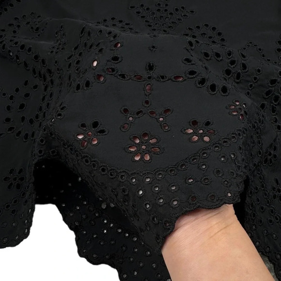 ULLA JOHNSON Althea Black Silk Eyelet Blouse. Quiet Luxury Old Money Size 2 - Picture 5 of 14